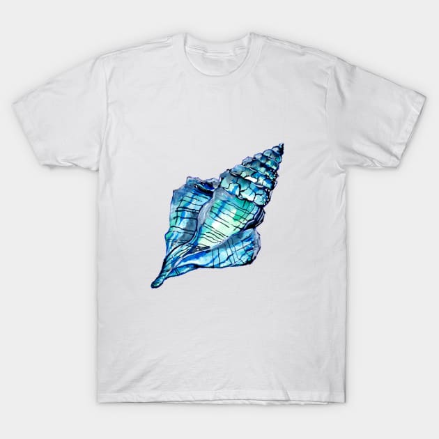 Blue Conch Sea Shell T-Shirt by ZeichenbloQ